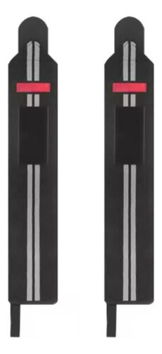 Par Muñequeras Crossfit Fitness Gym Elasticada Norplat Negro/gris