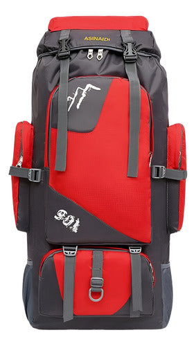 Mochila Impermeable Norplat 90l Para Camping Trekking Viajes Rojo Liso