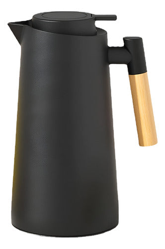 Jarra Termica Norplat 1 Litro Vidrio Aislante Calor Frio Negro