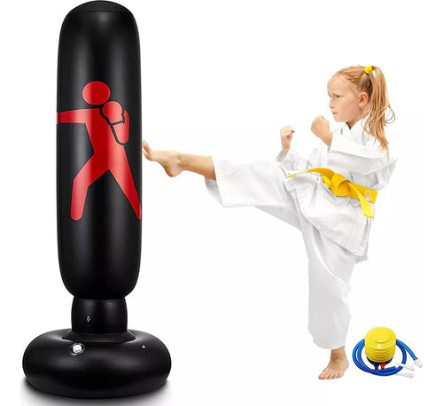 Saco De Boxeo De Pie Inflable 160cm + Bomba De Pie