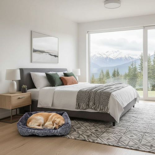 Cama Mascota Ultrasuave Gato Perro Xxl Hasta 50kg - Wuf Azul 04