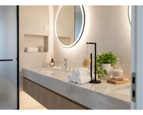 Soporte Papel Higiénico Porta Rollo Confort Metal - Norplat Negro