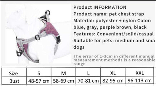 Arnés Para Perro Anti Tirones Acolchados Talle S-xxl Norplat Gris L (18-30kg)