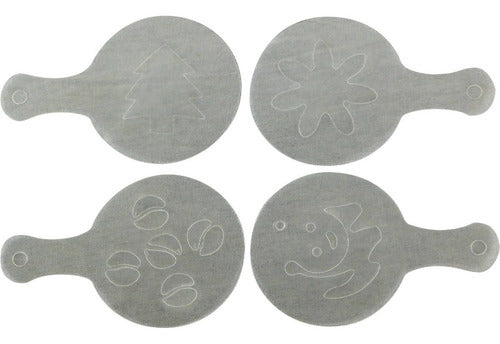 16 Plantillas Stencils Decorar Cafes Pan Cupcakes - Norplat 01