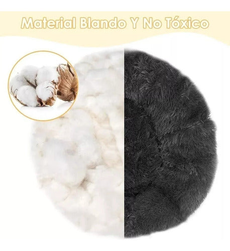 Cama Mascota Perro Grande Antiestres 110cm Talla Xxl Norplat Negro Liso