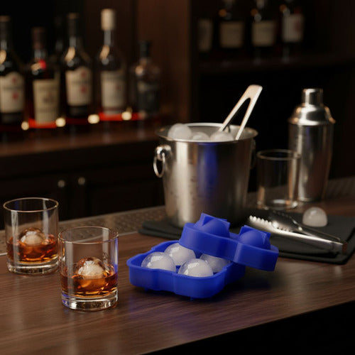 Molde De Silicona Para Bolas De Hielo 4.5 Cm - Cukin Azul Oscuro