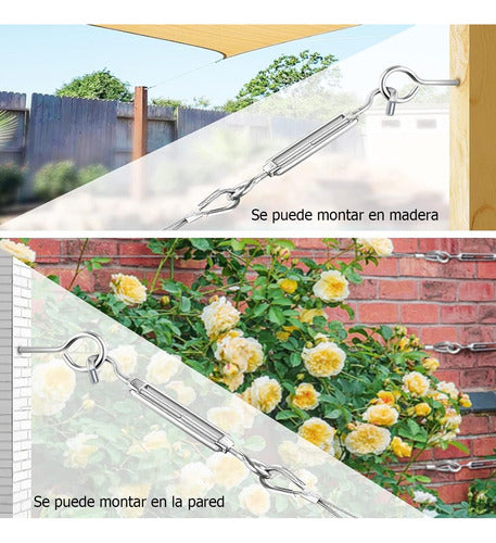 20 Tensor Ojo Gancho Galvanizado M6 Hasta 50kg - Norplat