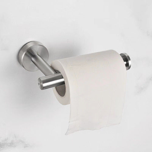 Set Baño Toalleros Porta Confort Acero Inoxidable - Norplat Plateado
