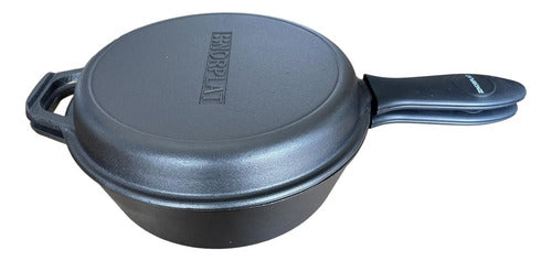 Dutch Oven Norplat Ø26cm 2 Sartenes Hierro Fundido + 2 Grip Negro Mate