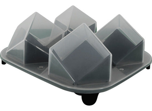 Cubetera Para 4 Cubos Perfectos De Hielo De 5cm Tapa - Cukin Negro