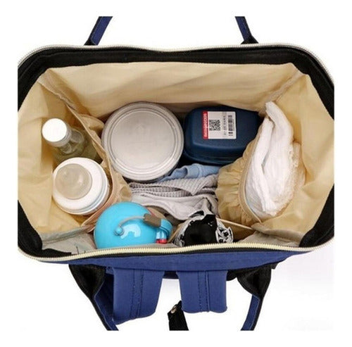 Mochila Pañalera Bebé Mamá Bolso Maternal - Norplat Rojo, Azul Y Blanco Liso