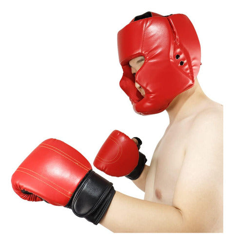 Casco Boxeo Cabezal De Protección Mma Taekwondo - Norplat Rojo L