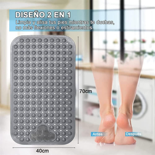 Piso Goma Antideslizante Para Ducha Tinas Alfombra - Norplat - Gris