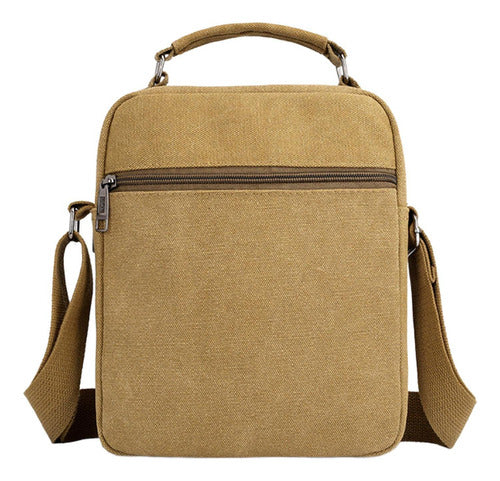 Bolso Bandolera Maletin De Lona Hombre Caballero - Norplat Marrón Claro