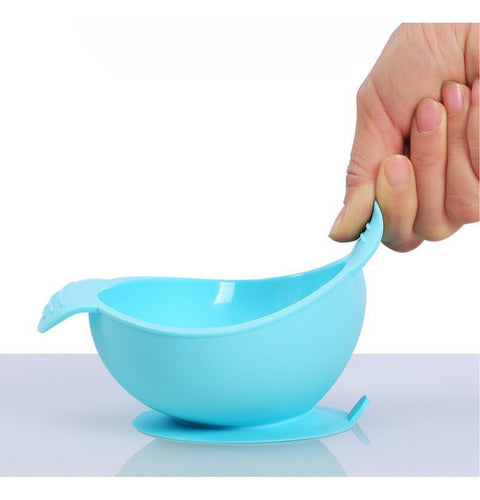 Bowl Grande Silicona Con Ventosa Para Bebé Y Niño - Norplat Celeste