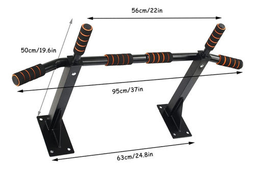 Barra De Ejercicios Doble Flexiones Dominadas Multifuncional Negro