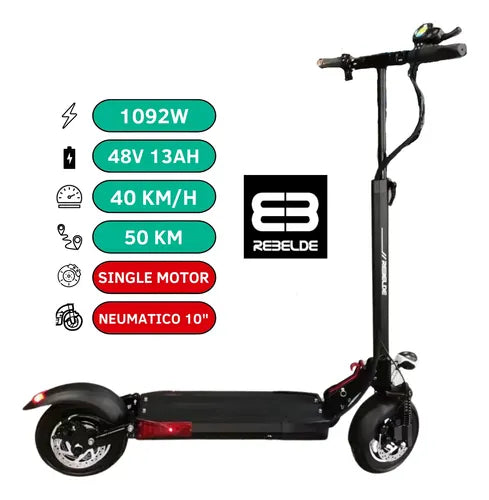 Scooter Eléctrico Rebelde Max - Electric Scooter - Eciclos Negro