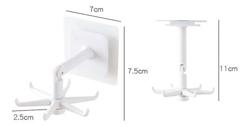 Gancho De Cocina Giratorio 360 Flexible Adhesivo Pared - Ome Negro