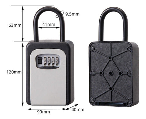 Caja Guarda Llave Con Clave Seguridad Colgante Muro Norplat Gris