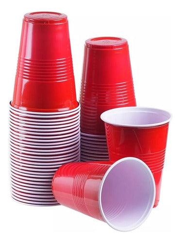 100 Vasos Plásticos Pp 16 Oz / 500 Cc Ml Para Fiesta - Cukin Rojo