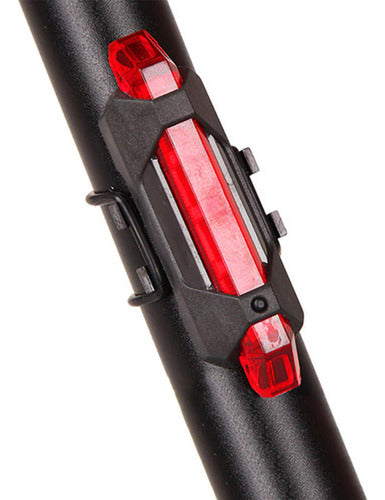  Pack 10 Luces Led Recargables Para Bicicleta - Norplat Negro Rojo