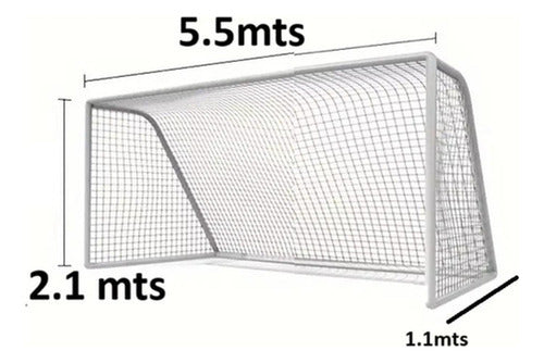 2 Mallas Futbol 7 Red Arco Futbolito 5.5x2.1mt Norplat Blanco