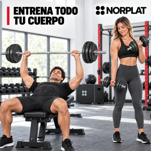 Set Mancuernas 50kg Norplat Fitness Pesas Peso Regulable Negro