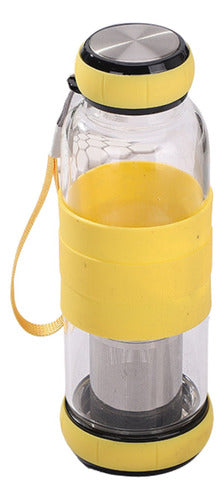 Botella Infusor Vidrio 550cc Difusor Te Bpa-free - Norplat Amarillo