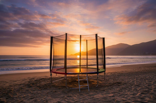 Cama Elástica Norplat Para Niños 10pies 3.05mt Con Escalera Negro Multicolor