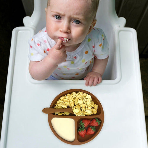 Plato De Silicona De Succión Y Ventosa (niño-niña) - Norplat Beige C3