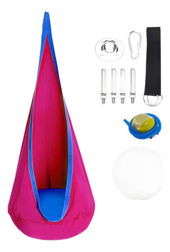 Columpio Sensorial Hamaca Colgante Niños + Cojín - Norplat Magenta