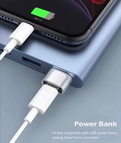 Adaptador Usb-c A Usb Compatible Con Lightning iPhone 13 12 Negro
