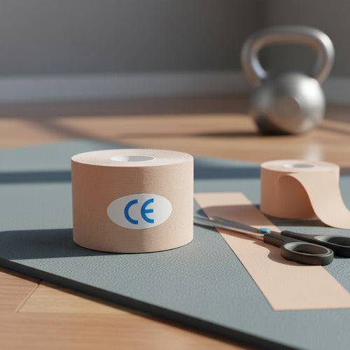 Cinta Kinesiológicas Vendaje Neuromuscular Tape X6pcs 5mx5cm Blanca - Negra - Piel