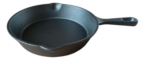 Sarten Hierro Fundido Norplat 20cm Redondo Para Freir Cocina Negro