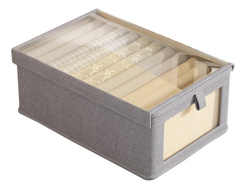 Set De 6 Cajas Organizadoras Plegables Closet Ropa Gris Oscuro Ventana