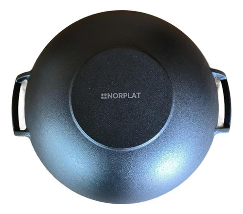 Wok Hierro Fundido 36 X 10 Cm Redondo - Norplat Negro