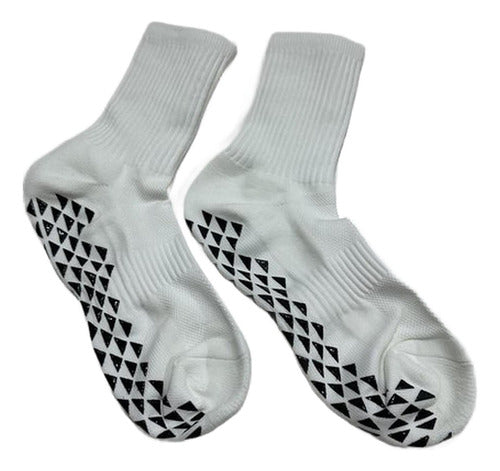 Calcetines Antideslizantes Futbol Medias Deportivas Norplat Blanco