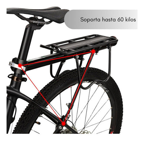 Parrilla Bicicleta Con O Sin Disco Porta Alforjas - Norplat Negro
