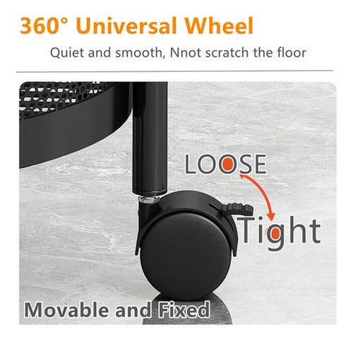 Estante Giratorio Organizador Frutero Metal 3 Pisos Norplat  Negro