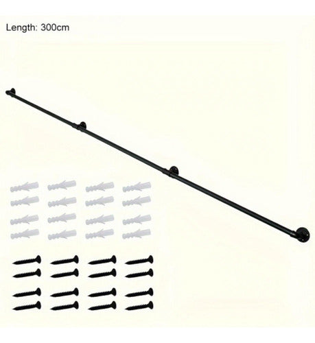 Barandal Pasamanos Tubo Escaleras Profesionales 3m - Norplat Negro