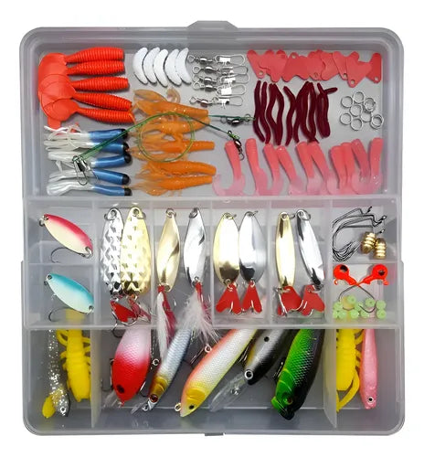 Kit 104 Piezas Señuelo Cebo Moscas Anzuelos Pesca - Norplat