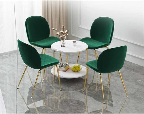 Mesa Auxiliar Redonda Decorativa Para Sala De Estar Norplat Blanco Mármol