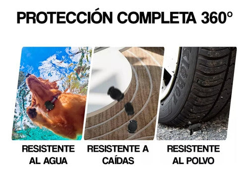 Soporte Collar Mascotas Para Airtag Impermeable Resistente Negro Tag M