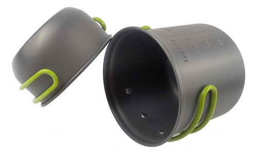 Set Ollas Camping 6 Piezas Con Cubiertos Y Estuche - Cukin