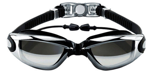  Natacion Kit 4 En 1 Protección Uv Antivaho Gafas Negro