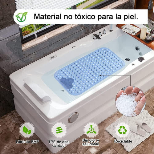 Piso Goma Antideslizante Para Ducha Tinas Alfombra - Norplat Azul