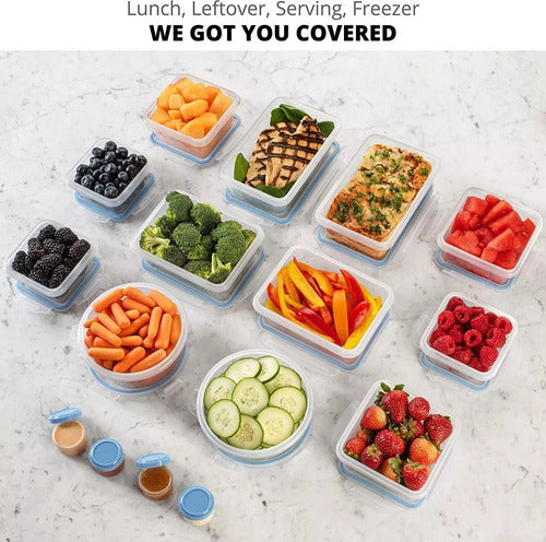 Set 34 Recipientes Container Herméticos Taper Tupper Norplat Blanco