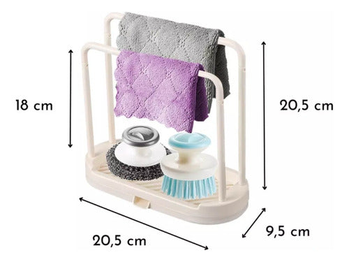 Rack Organizador De Esponja Y Paño De Cocina - Cukin Gris