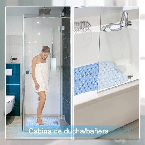 Piso Goma Antideslizante Para Ducha Tinas Alfombra - Norplat Azul