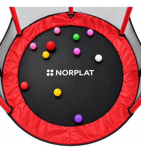 Cama Elástica 1.5mt Saltarina Trampolin Para Niños Norplat Negro Rojo
